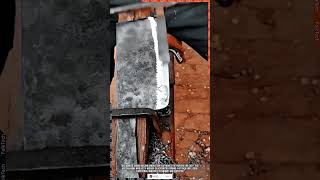 Worker Traditional Blacksmith Job is Sharp Work due to Innovation Forging Technique Skill.