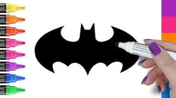 How to draw batman logo step by step / draw batman logo for beginners