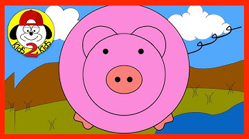 How To Draw A Pig Song (Little Circle) - MUSIC Video FOR KIDS
