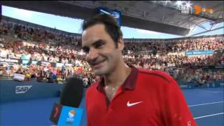 Roger Federer Interview - post Dimitrov match Brisbane 2015