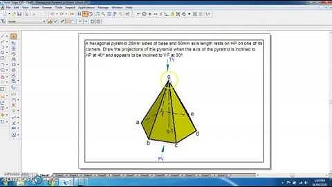 Engineering Graphics | Projections of Solids | Hexagonal Pyramid Step by Step
