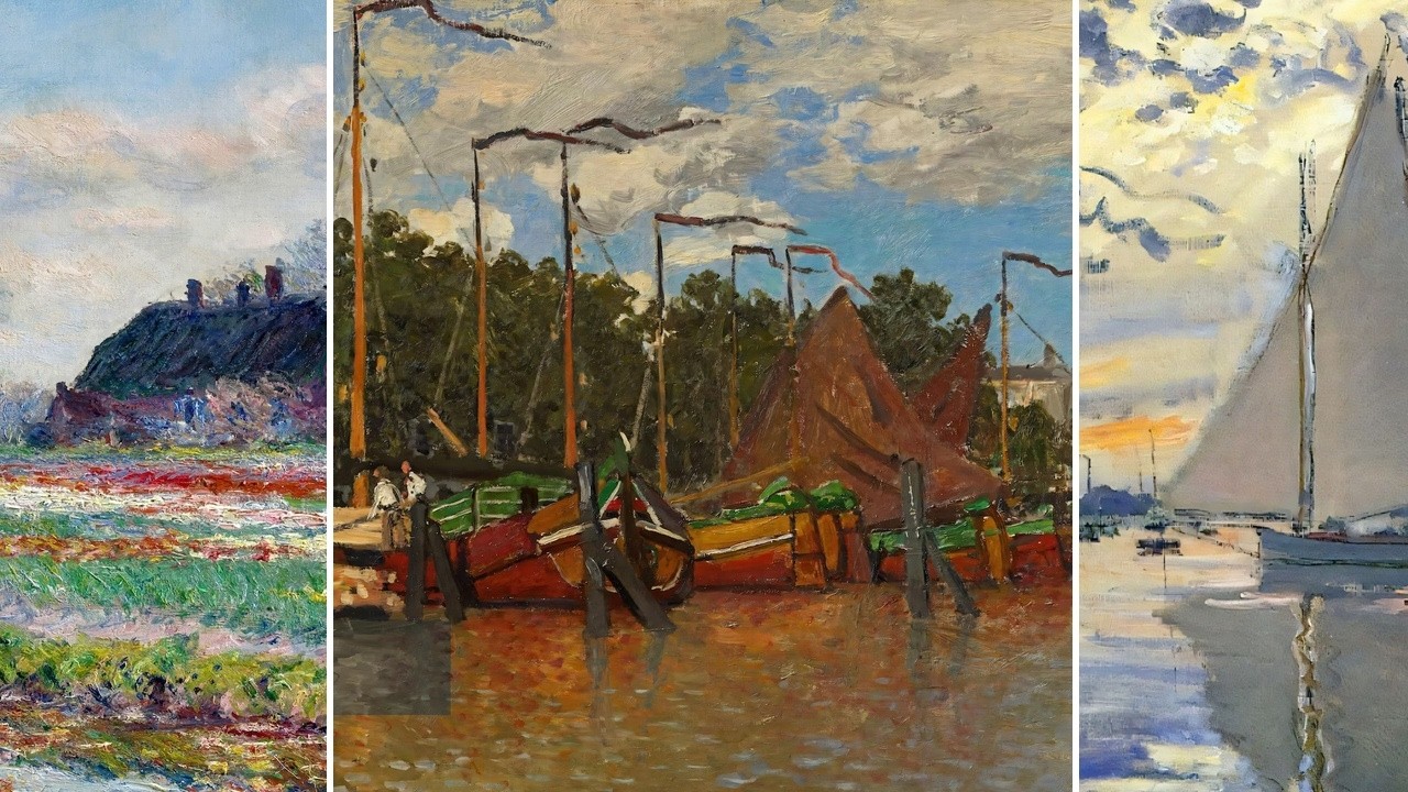 Claude Monet TV — Silent Art Gallery · September 14 Night | Boats at Zaandamn & others
