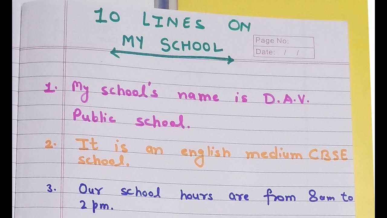 Essay on My School in English Educational Video for Kids 10 lines