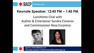 BACP Small Business E-Expo (10/01/20): Keynote Address by Sandra Cisneros