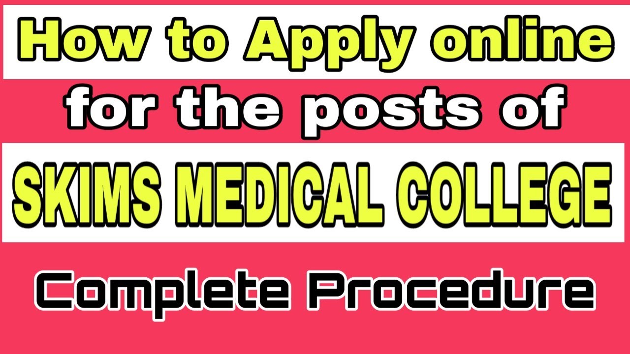 How to apply online in SKIMS 2020 | SKIMS Online form 2020 kaise bare