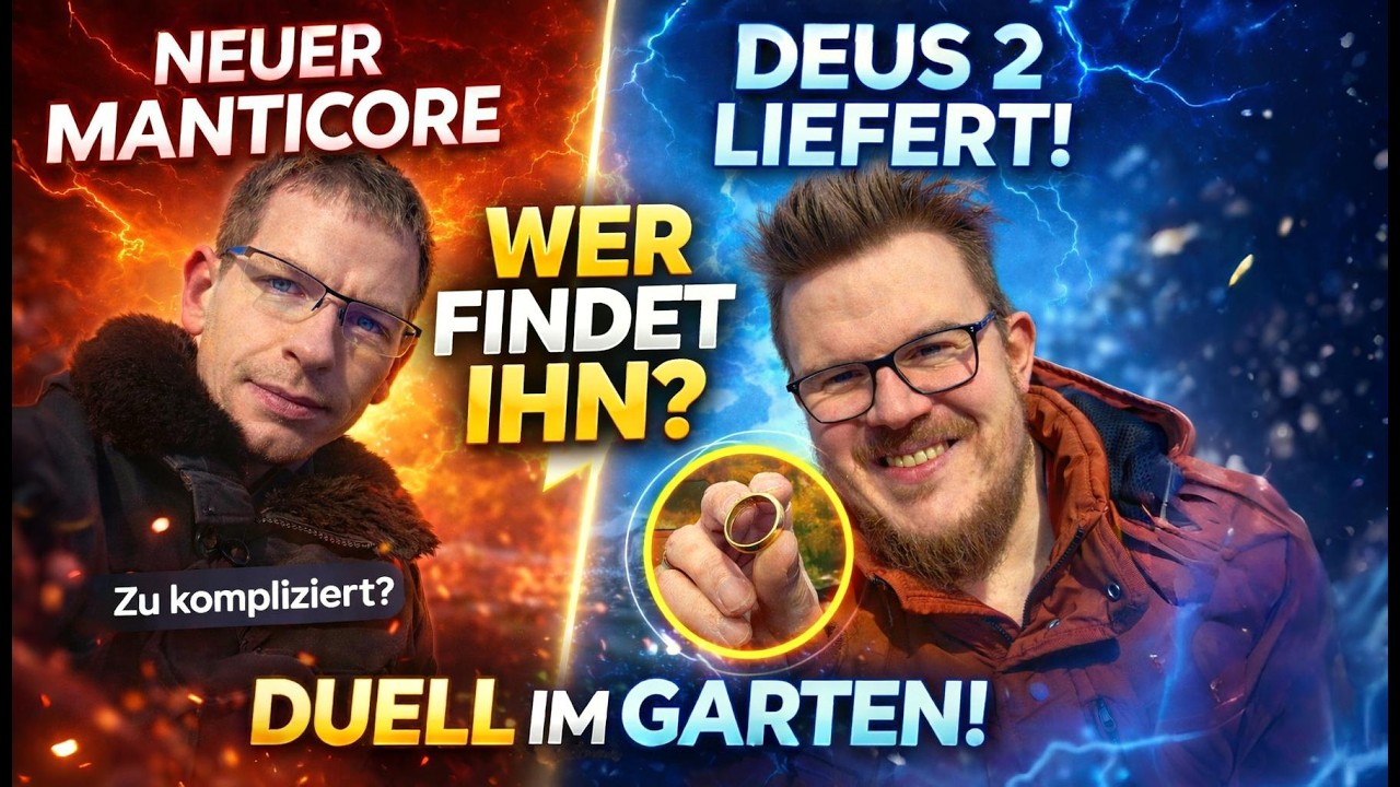 Manticore oder Deus 2 Metalldetektor? Der direkte Vergleich bei einer echten Ringsuche!