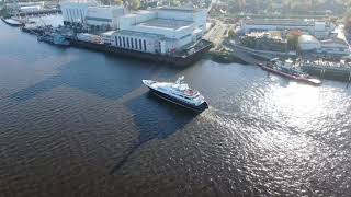 MY Elysian back in Lemwerder for a seven month refit
