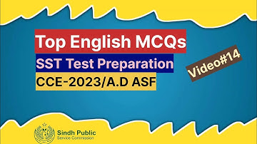 Top English MCQs | SST Test Preparation | CCE-2023 | A.D ASF | SPSC #spsc #fpsc