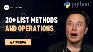 Python #11: Enhance Your Python Skills with 20+ List Methods including Time Complexity Analysis. Net Worth
