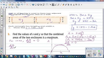 Using calculus to solve a maximization problem - Area of an enclosure