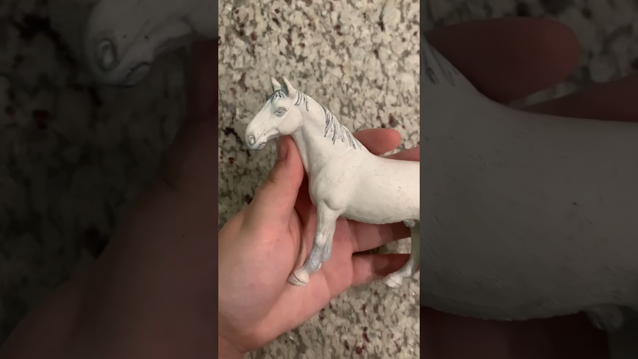 Schleich model horse fleabitten grey model horse repaint 