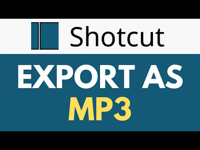 How To Export as mp3 in Shotcut | Render Only Audio | Shotcut Tutorial -  YouTube