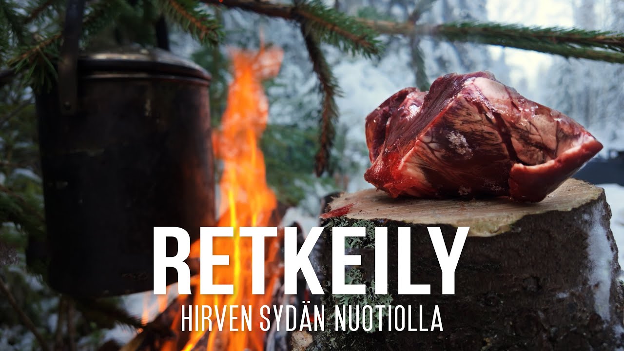 Eläimen lihaa nuotiolla | Retkeily | Talviretkeily | #hirvenmetsästys #metsästys #riistaliha