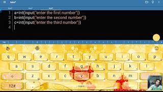 Write a python script to input three numbers and print the largest among them