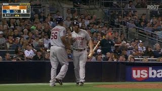 HOU@SD: Springer plates Hernandez on fielder's choice