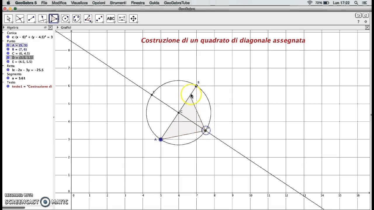 Costruzione Di Un Quadrato Data La Diagonale Youtube