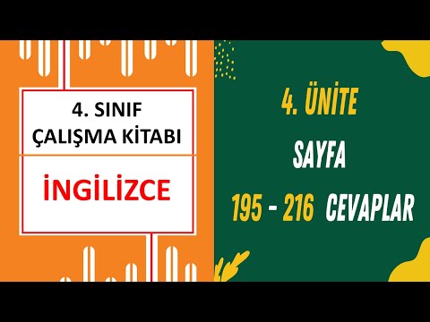 4. Sınıf İngilizce Çalışma Kitabı 4. Ünite Sayfa 195 - 216 arası Cevaplar