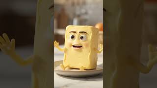 Cute cartoon toast bread and egg characters having a friendly conversation in a home kitchen video.
