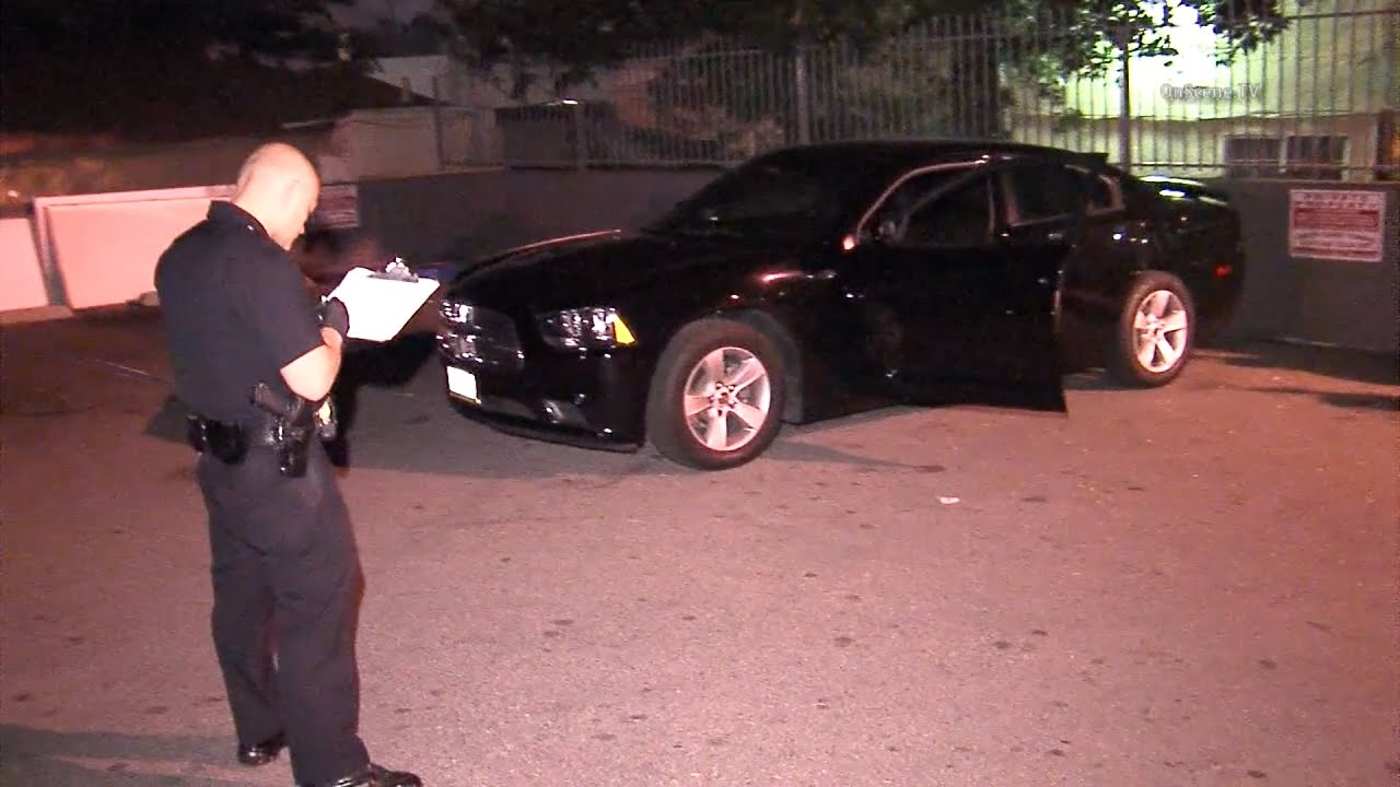 Car thief suspect falls from window after 3-freeway car chase - YouTube