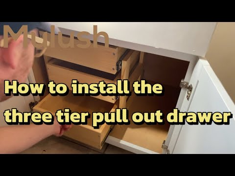 How to install the 3-tier pull out drawer for cabinets? - YouTube