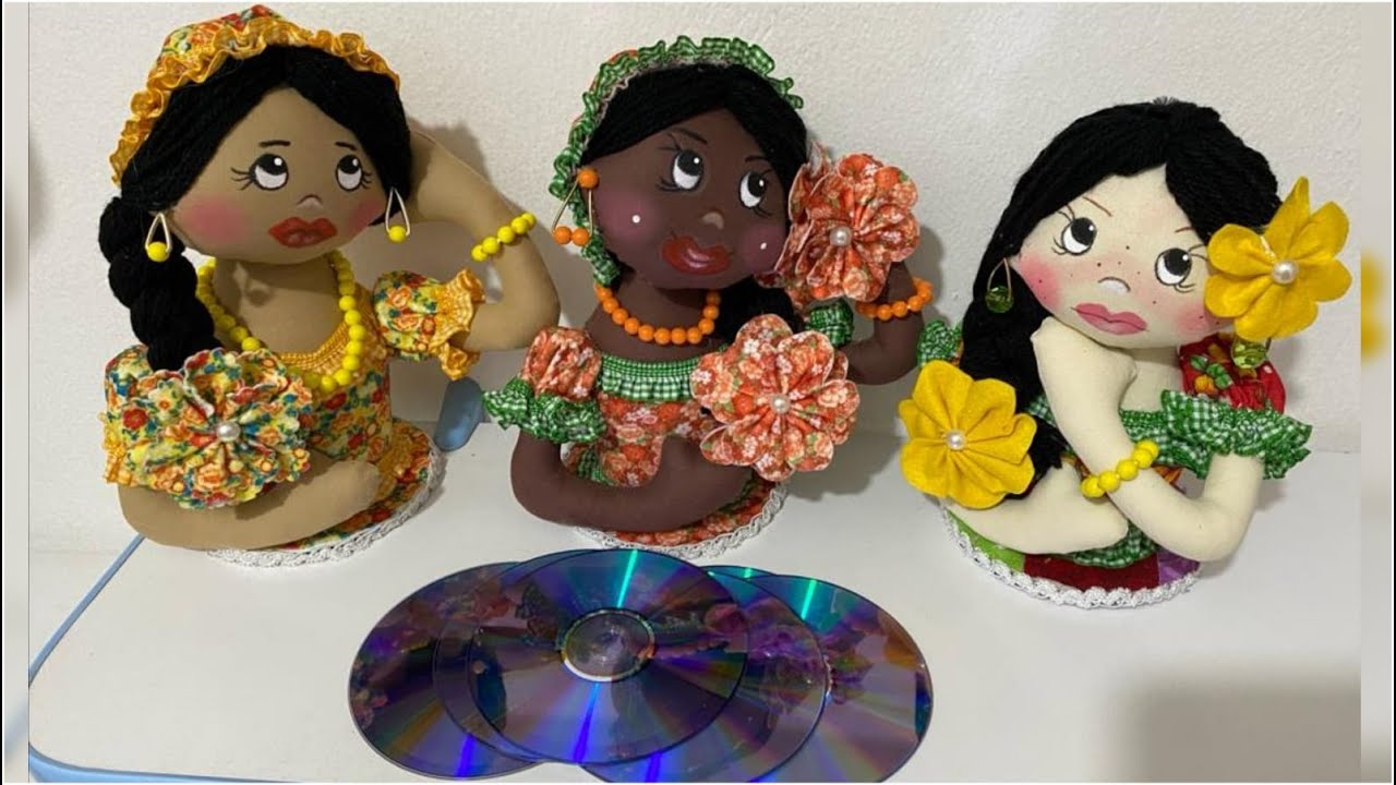 FAÇA DA RECICLAGEM um lindo artesanato! Namoradeira no cd ! Ideia incrível.