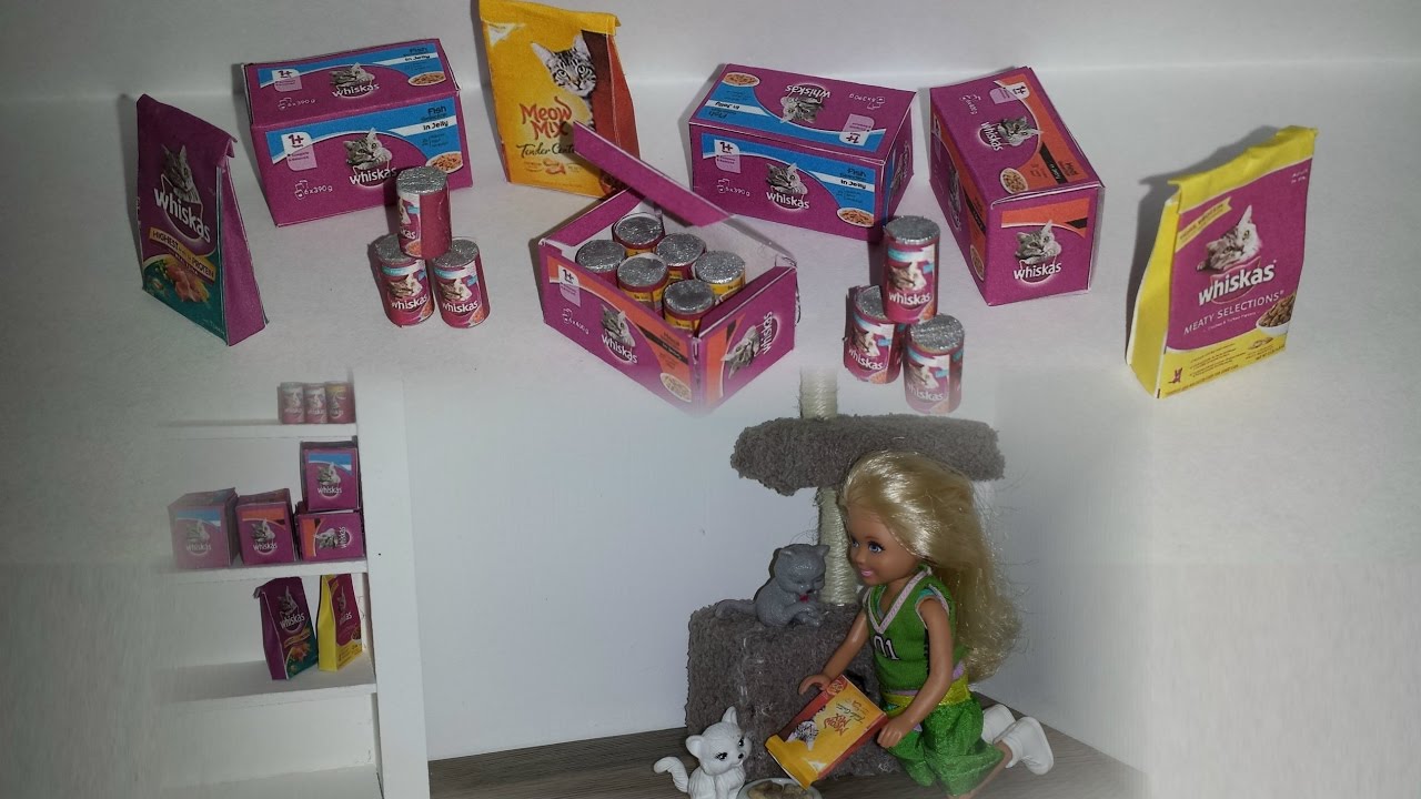 DIY 1:6 Scale Doll Cat Food - YouTube