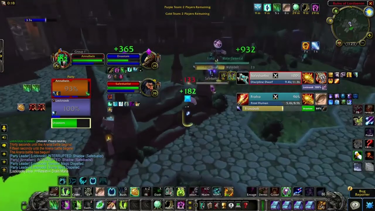 Druid/Warlock vs Priest/Mage (2v2) | TBC Classic Arena | Resto Druid POV