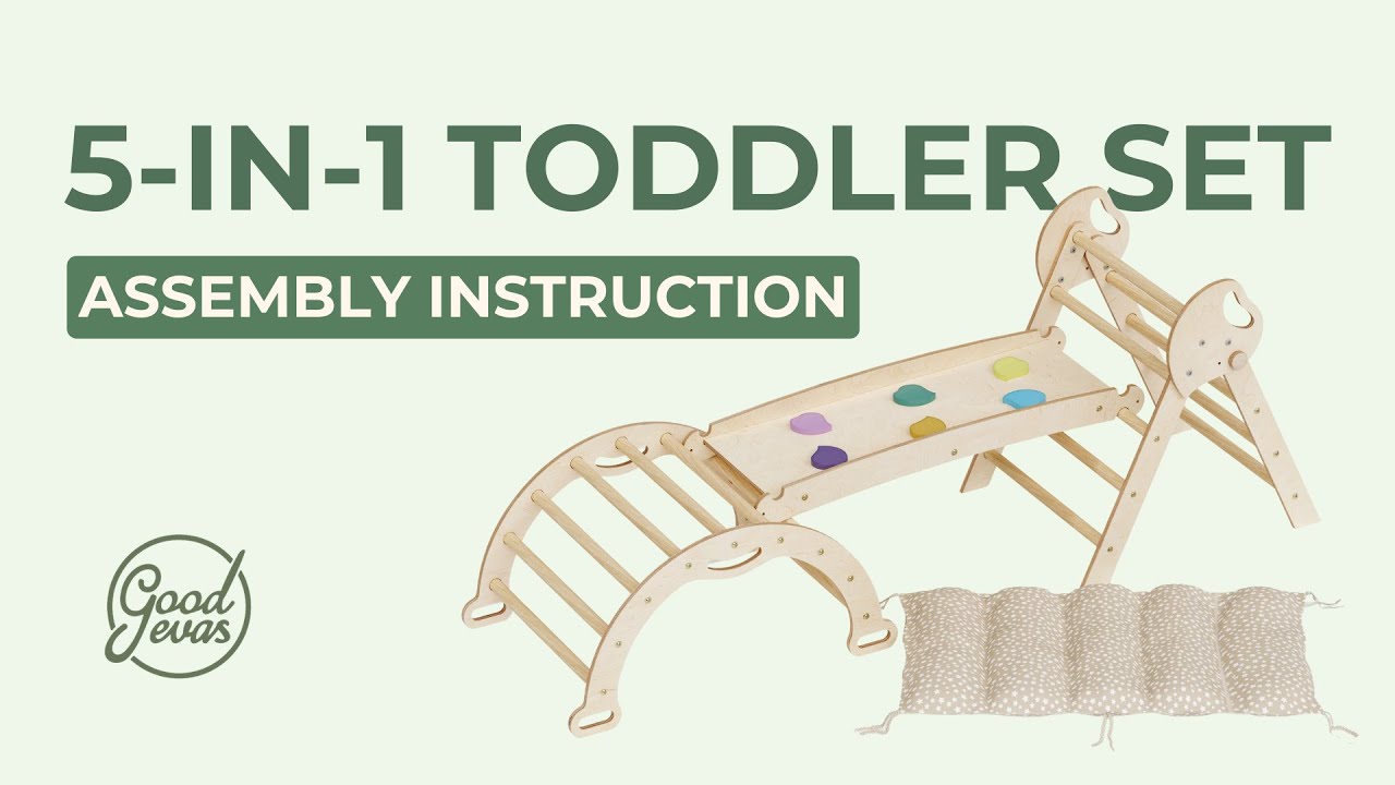 S03B KIDS PLAY SET 4IN1: TRIANGLE LADDER + SLIDE BOARD + ARCH + CUSHION (1–3) ASSEMBLY INSTRUCTIONS