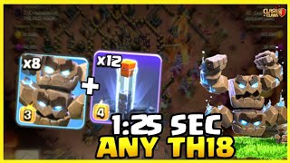 Unstoppable Ground Spam Strategy ❗  Meteor Golem + Totem 🔥  Best TH18 Attack Strategy