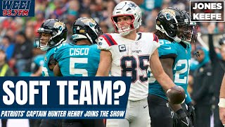 Hunter Henry on Jerod Mayo calling the Patriots 'soft' and if Mayo is the right guy for the job | JK screenshot 3