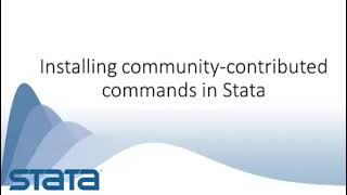 Installing community contributed commands in Stata