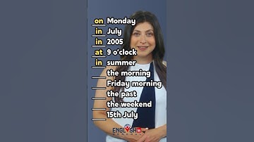 Prepositions of Time - IN, ON, AT
