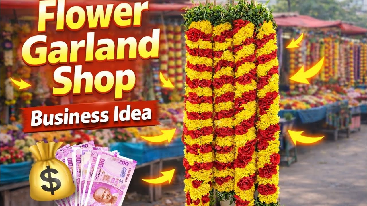 Flower garland shop Fresh Flower Garland Making | Rose & Jasmine | FM Flowers Decoration#daliyvlog 