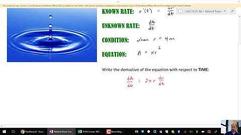 AP Calculus AB: 4.5 Related Rates