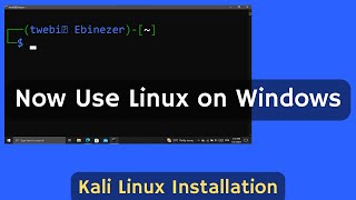 How to install linux on windows 10.. Kali linux installation..