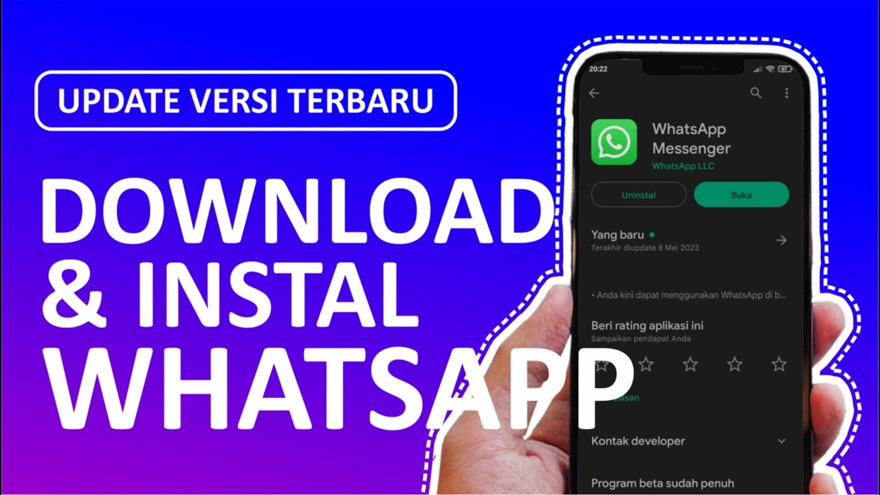 CARA INSTALL & DOWNLOAD APLIKASI WHATSAPP VERSI TERBARU 2023 TUTORIAL