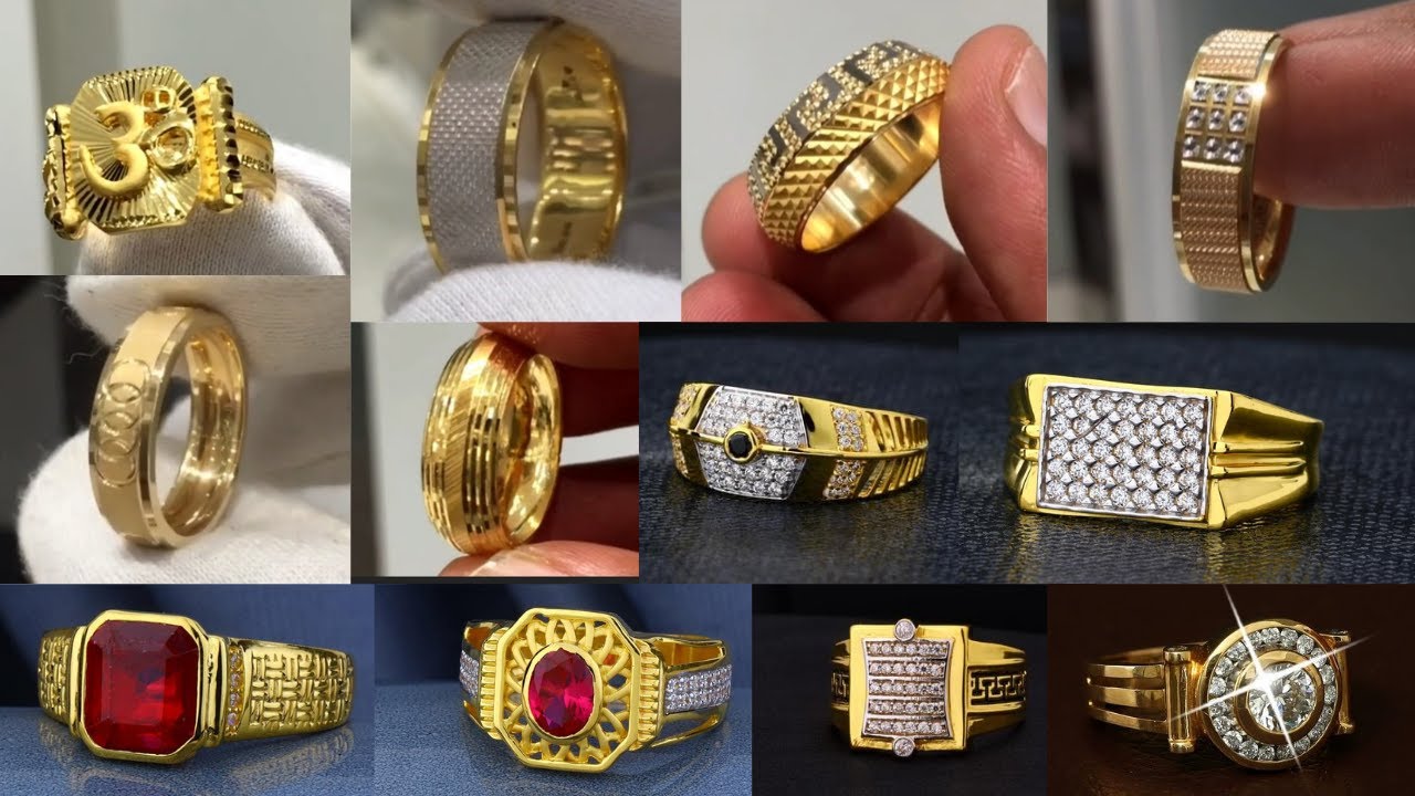 Mens gold ring designs latest with price and weight ll Men's jewelry collection.. YouTube