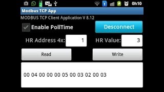 PIC32 PLC Modbus TCP Server + Android App Modbus TCP Client