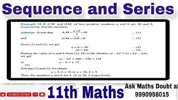 If AM and GM of two positive numbers an and b are 10 and 8 respectively. find the numbers.
