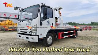 ISUZU 4-Ton Flatbed Tow Truck | KV100 Light-Duty Wrecker with Hydraulic Slide Flatbed