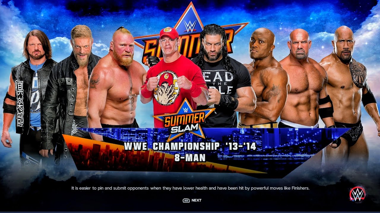 Cena Vs Roman Vs Lesnar Vs Rock Vs Edge Vs Goldberg Vs Styles Vs Lashley - 8 Man WWE Tittle Match 