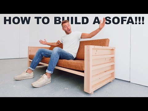 DIY SOFA MADE OUT OF 2X4'S + FREE PLANS | MODERN BUILDS