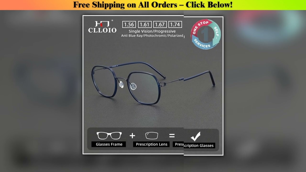 CLLOIO Retro Plate Pure Titanium Polygonal Design Glasses Men Women Reading Glasses Prescription