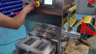 Automatic Plastic Tray Lidding Machine