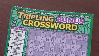 Tripling BONUS Crossword $3 California Lottery Scratcher