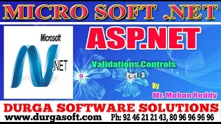 .Net Tutorials||ASP.Net || Validations Controls Part-3  by  MohanReddy