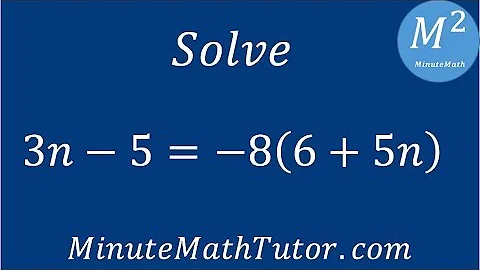 Solve 3n-5=-8(6+5n)