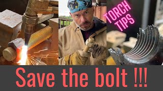 How to cut nuts off of bolts using a torch