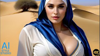 4K AI Art Lookbook Video of Arabian AI Girl ｜ Desert Photography of Arab girl