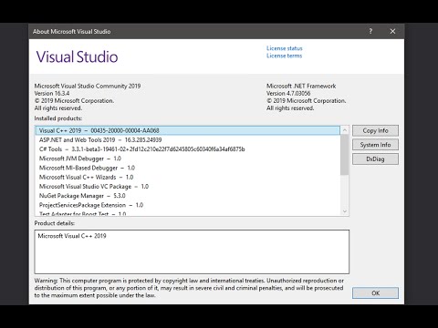Visual Studio 2019 build 16.3.4 crashes when trying to browse the class view tree of a project.